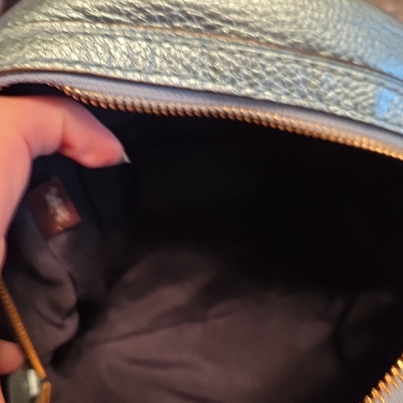 Coach Andi Convertible Black & Metallic Blue Colorblock Leather Backpack - Picture 9 of 11